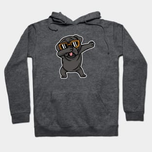 Cool Dabbing Black Pug with Sunglasses Hoodie